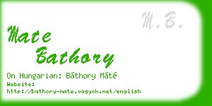 mate bathory business card